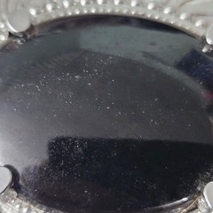 AWESOME Ornate Vintage Silver Buckle with Black Onyx Gem Floral Engraved Retro
