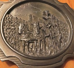 1989 Belt Buckle Corn Picking Iowa Premium Specialty CO. Pewter