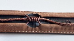 Southwestern Bull Buffalo Skull Cowboy Buckle Leather Justin Fenced Belt Sz 38