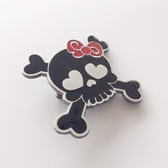 Vintage Black Enamel Punk Rock Emo Tattoo Skull Girl Wedding Belt Buckle