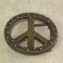 Mixed Lot Vintage Belt Buckles Solid Brass Peace Sign Decorative 8pc