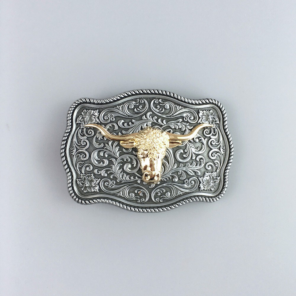 Small Size Vintage Bull Head Western Belt Buckle Boucle de Ceinture