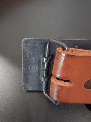 VINTAGE BEECH NUT TOBACCO LOGO BUCKLE LDL MARK W/LEATHER BELT MENS SZ 33 GVC