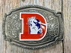 Denver Broncos Retro D Logo NFL Licensed Football League Sports Fan Belt Buckle