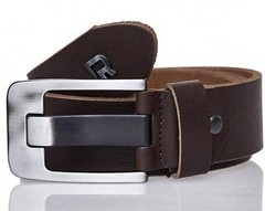 Redbridge men&rsquo;s belt leather belt 100% real leather premium belt brown-1 Brown-1