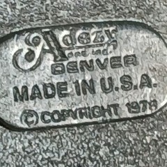 Vintage 1978 Adezy Denver Hiyu Indians Belt Buckle Silver Tone Metal USA Made