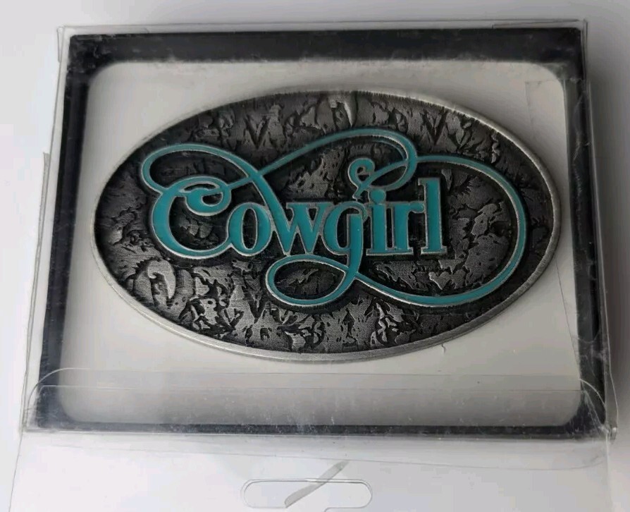 VTG Cowgirl Metal Belt Buckle Western Pin Up Speccast