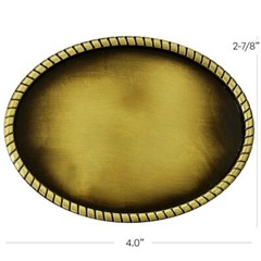 GOLD Bronze Rope PLAIN Metal Belt Buckle for Engraving Round Western Cowboy