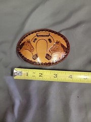 Leather Belt Buckle-Horseshoe/Horse