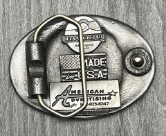 Vintage Aluminum Brick Glass Workers Union Belt Buckle Silver Tone Limited USA