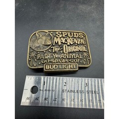 Vintage Bud Light Spuds MacKenzie Solid Brass Belt Buckle First Edition No 457