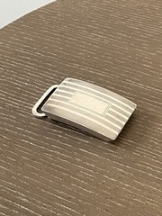 Sterling Silver Belt Buckle, Paul Stewart NYC — w/Tiffany 32&Prime; Calfskin Belt