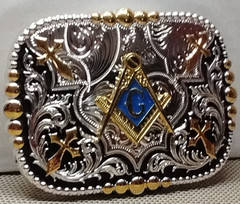 MASONIC Western Cowboy Belt Buckle Hebilla Vaquera MASONICA
