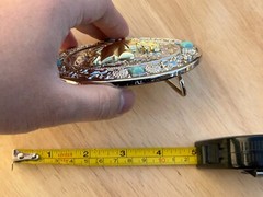 Western Horse Head Buckle Men Unisex Turquoise Silver Chrome Engraved Fit 2 »