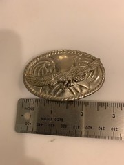 Vintage Flying Duck Oval Belt Buckle Chrome Plated