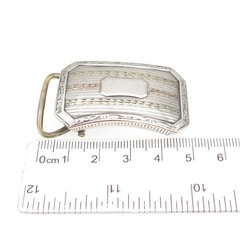 MARSH 925 Sterling Silver & Gold Antique Art Deco 1917 Engraved Belt Buckle