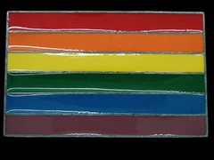 TB03126 REALLY COOL **RAINBOW FLAG** ART FASHION BELT BUCKLE