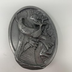 Vintage Bergamot Brass Works Pewter Eagle Belt Buckle USA Bird Wildlife Art