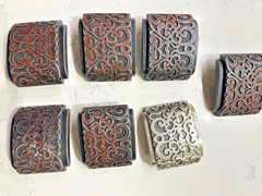 LOT OF 7 Washed Up Hollywood 1.5&Prime; Fleur Heraldic WUH Belt Buckle, unused!