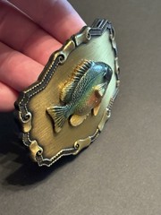 Vintage Bluegill Belt Buckle Fish Fisherman Fishing Panfish Outdoor 1970s Nice