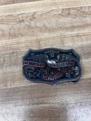Article II The Right To Keep & Bear Arms Belt Buckle Eagle Shield Arrow USA Guns