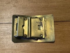 Vintage Collectible Rectangular Historical Japanese Dragon Gold-Tone Belt Buckle