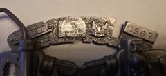 Vintage Plumber Belt Buckle 1990 Plumbers Pipe Wrench Buckle Enamelled 1967