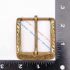 Retro Flower Carved Antique Brass Prong Pin Buckle Men Leather Belt Buckle 40mm
