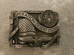 Operation Desert Storm Iraq Gulf War 1991 Belt Buckle Eagle US Seal Flag Limited