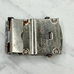 Vintage Silver Tone Web Clamp Military Style Belt Buckle Made in USA