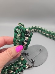 Dyna buckle belt Geronimo silver and black Paracord belt green 39 inches