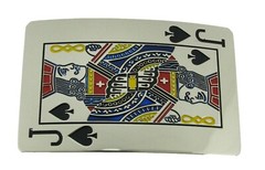 King Queen Jack of Spades Belt Buckle Casino Playing Cards Gambling Gambler Men