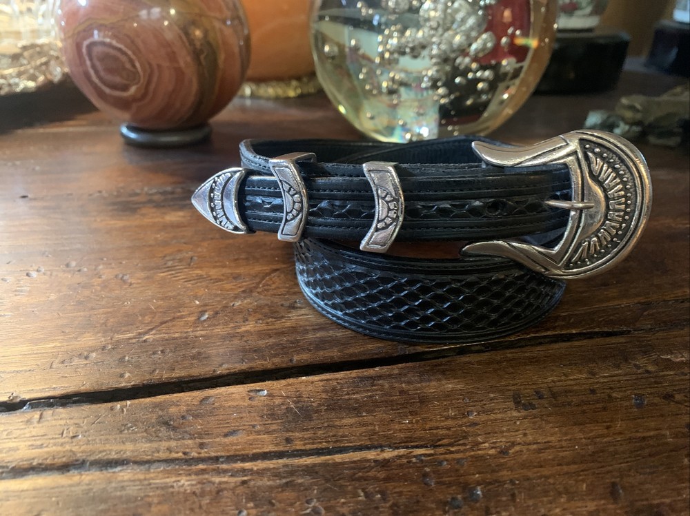 Navajo Carlos Ramos James Reid Style Sterling Silver Belt Buckle 26-27✅🐂