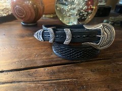 Navajo Carlos Ramos James Reid Style Sterling Silver Belt Buckle 26-27✅🐂