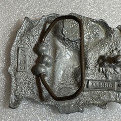 Deer Buck Belt Buckle Mountains Scene Antlers 1994 Reissue Collectible