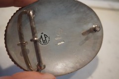 Vintage 1996 M&F Western Heritage Belt Buckle Silver Gold C Initial Monogram