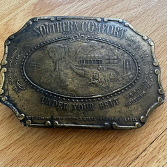 Vintage Aged Heavy Large 1970s Southern Comfort Whiskey Liquor Belt Buckle