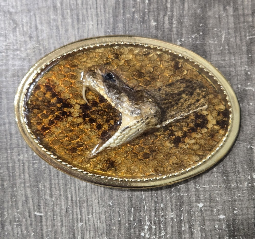 Taxidermy Rattlesnake Head Belt Buckle