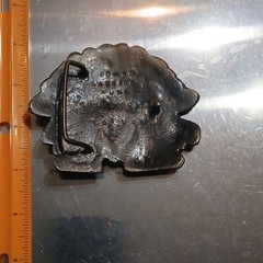 Vintage Solid Brass Bronze Sitting Bull Buckle