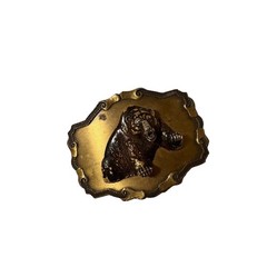 Roaring Grizzly Bear Belt Buckle Gold Tone Bronze 3D Wildlife Western