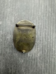 vintage Mexican Nickel Plated Bronze w/ Abalone Inlays 1” BELT BUCKLE
