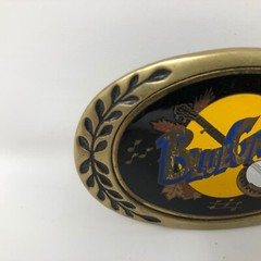 Heritage Bluegrass Music Solid Brass Belt Buckle Banjo Appalachian Mountain