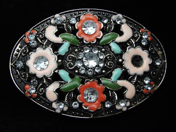QK15111 REALLY COOL **FLORAL** ORNAMENTAL PATTERN FASHION BELT BUCKLE