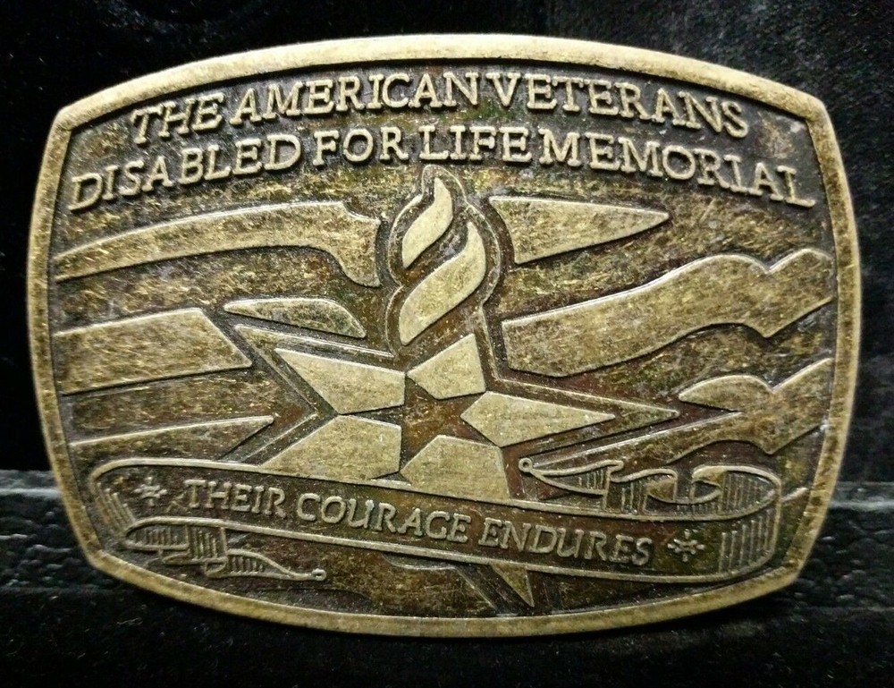 Patriotic America Veterans Disabled For Life Memorial Belt Buckle Courage 2007