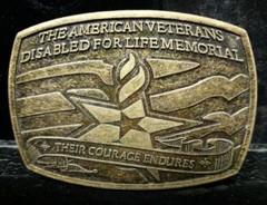 Patriotic America Veterans Disabled For Life Memorial Belt Buckle Courage 2007