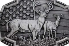 Men Silver Color Metal Belt Buckle Deer Nature Western Rodeo Fashion Accessory