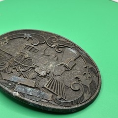 Vintage Steam Train Belt Buckle Antique Locomotive Brass Tone Western
