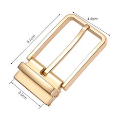 35mm Golden Belt Buckle for Men Solid Alloy Silver Pin Buckle Fashion