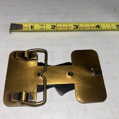 Vintage Metal Belt Buckle, Amprobe, Clamp, Nice Design, 2&Prime; x 3 1/4&Prime;, Heavy Duty,