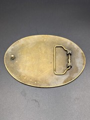 Western Belt Buckle Flower Pattern Brass
